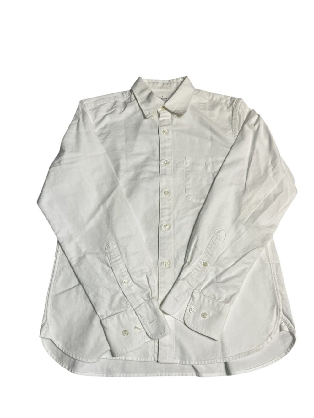 MUJI White Oxford Button Up Shirt Mens S 100% Cotton Long Sleeve Pocket Japan
